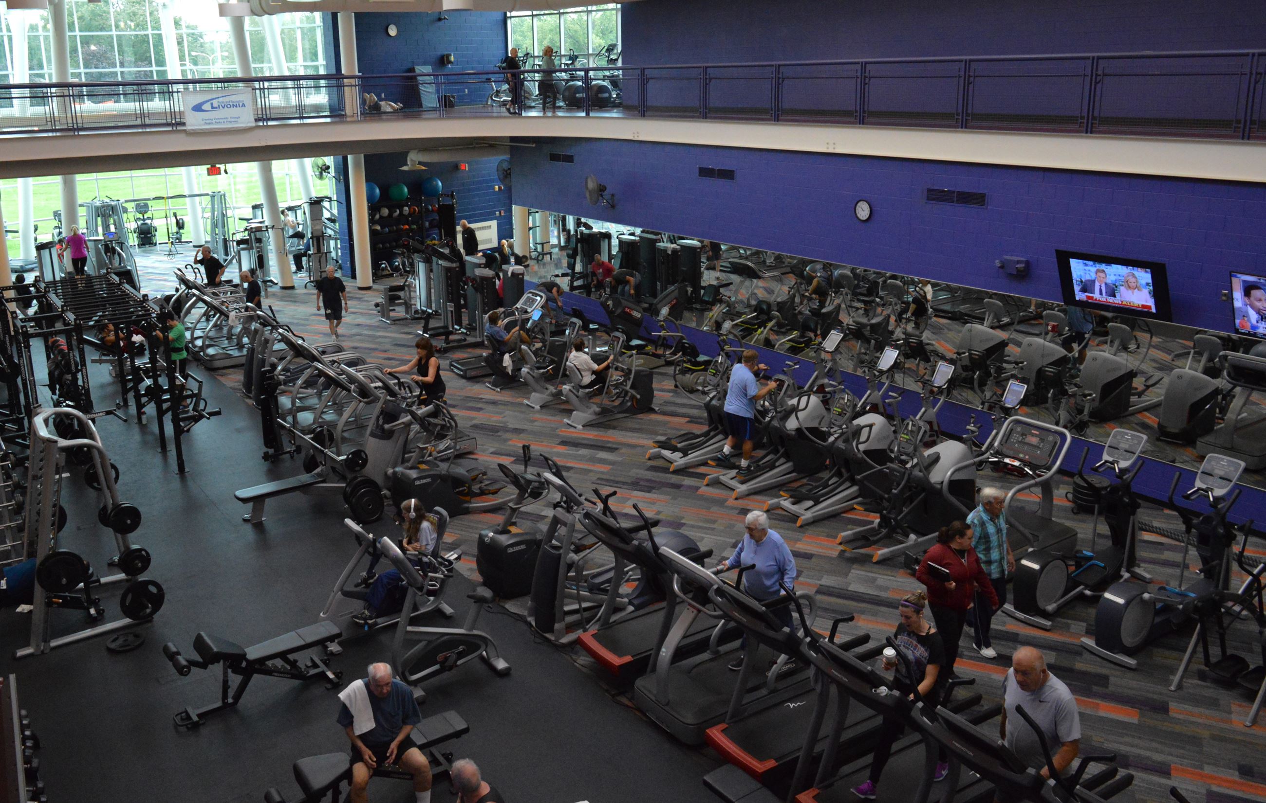 People working out in a gym