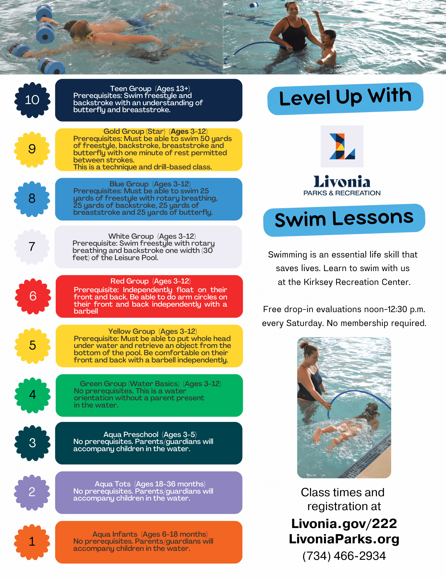 Livonia Parks Swim Lessons
